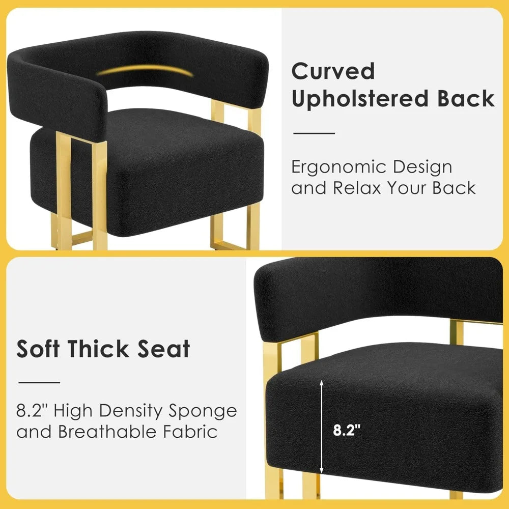 Modern Blue and Gold Accent Chair Set of 2