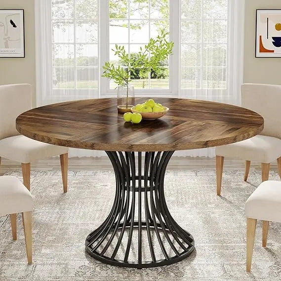 Round Dining Table Adds Ambiance to a Room