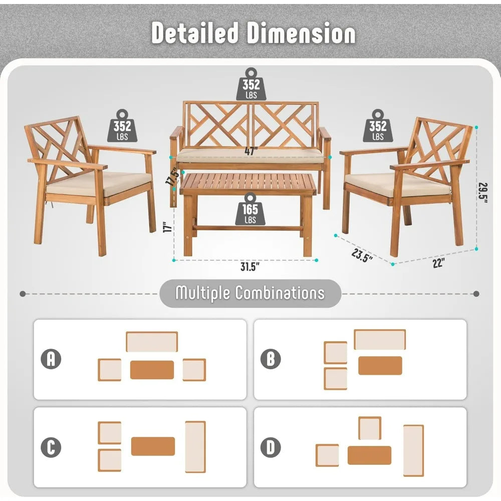 4-Piece Outdoor Patio Furniture Set