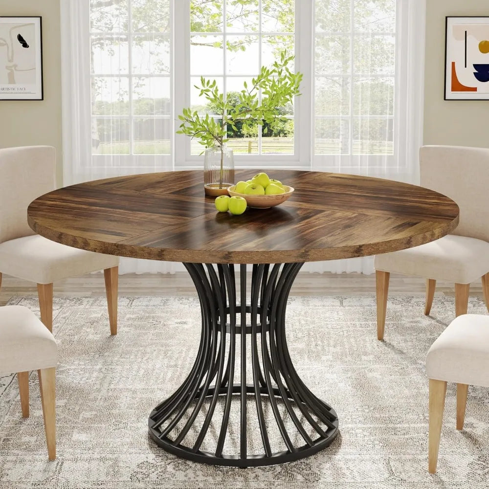 Round Dining Table Adds Ambiance to a Room