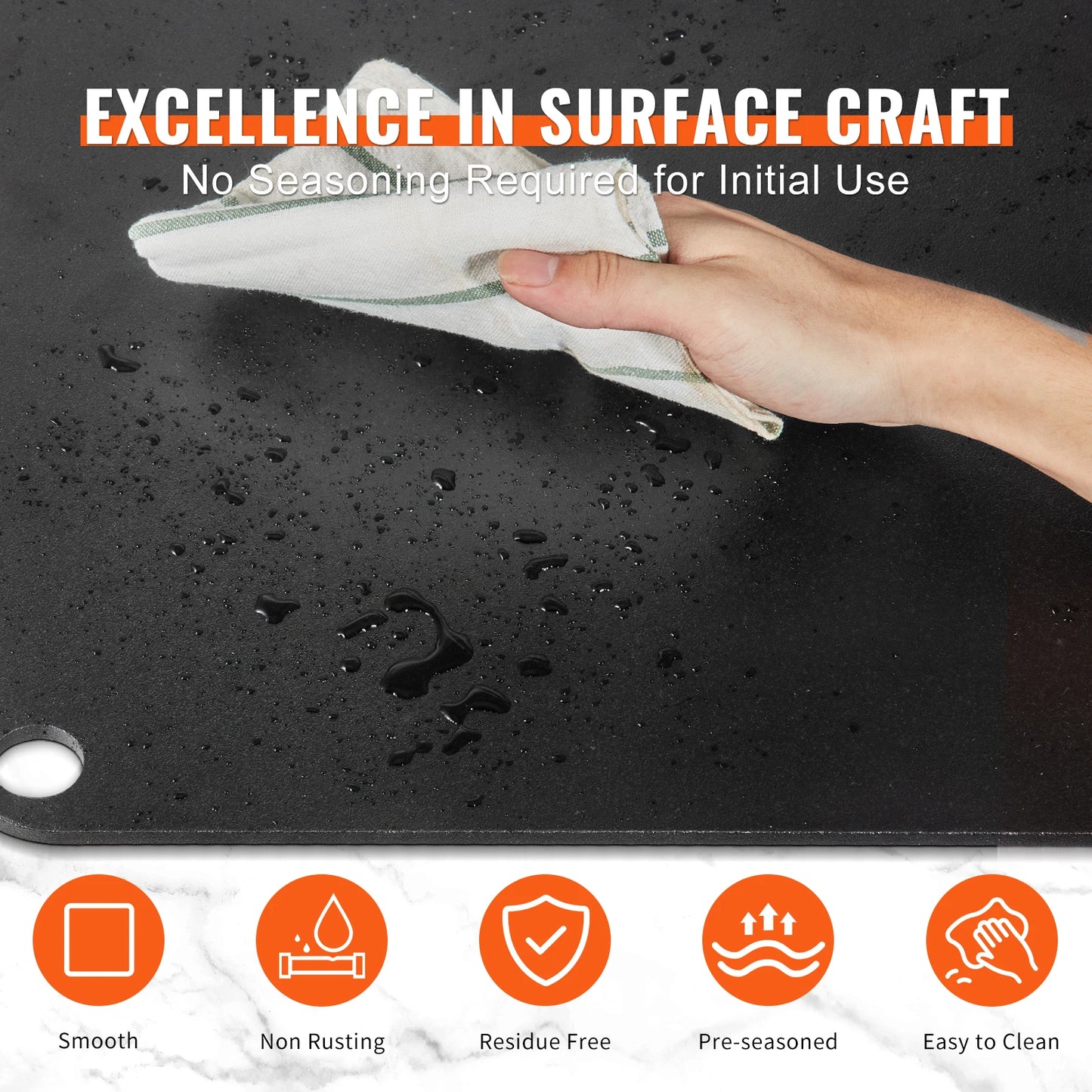Multi-Size Pizza Steel Plate for Oven Pre-Seasoned