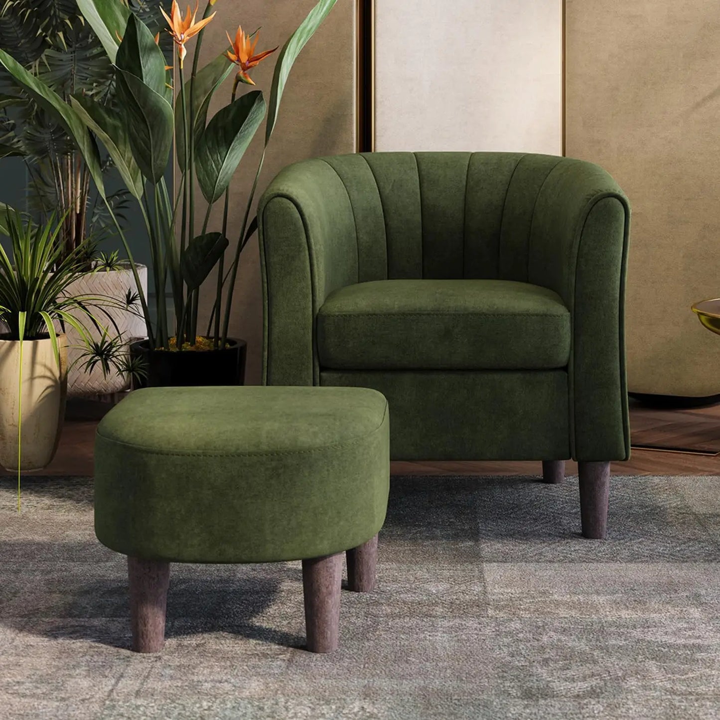 Comfy Accent Chair with Footrest