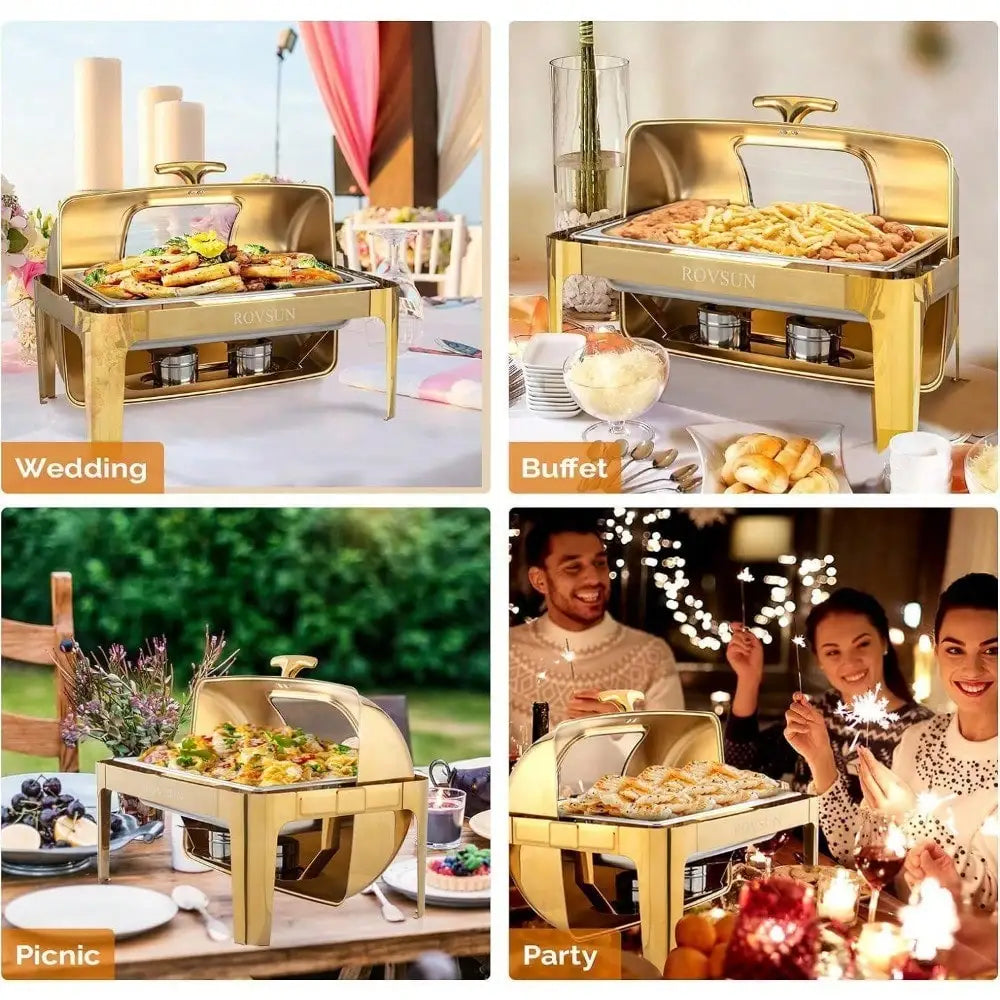 Gold Roll Top Chafing Dish