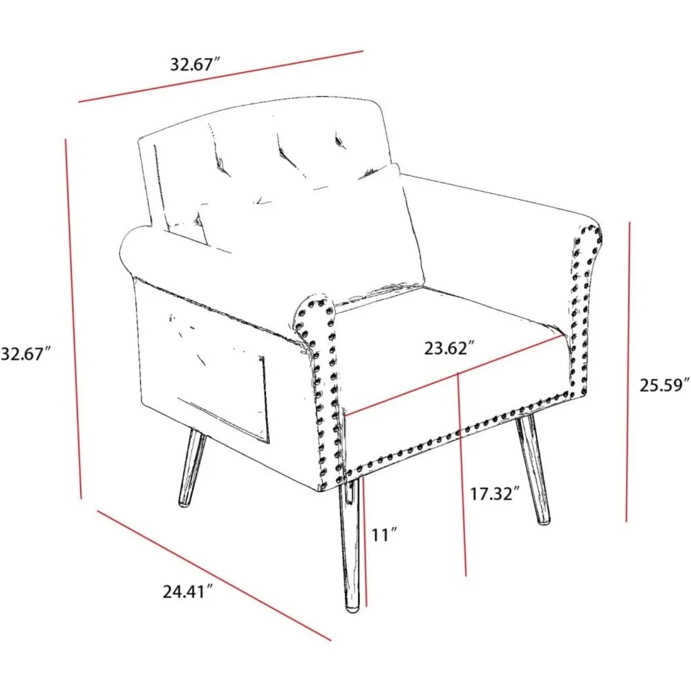 Modern Accent Chair /Gold Metal Legs