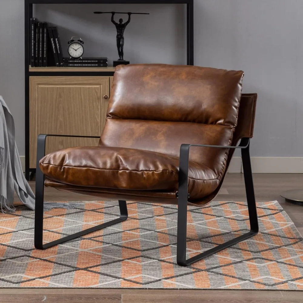 Modern PU Leather Accent Armchairs Set of 2