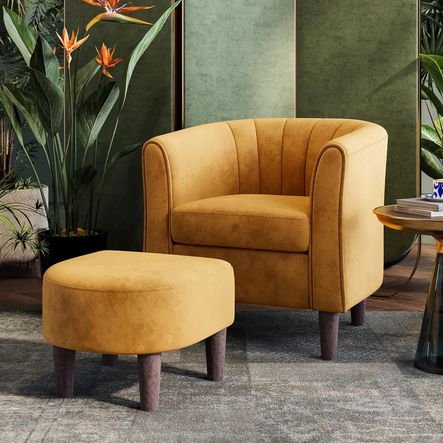 Comfy Accent Chair with Footrest