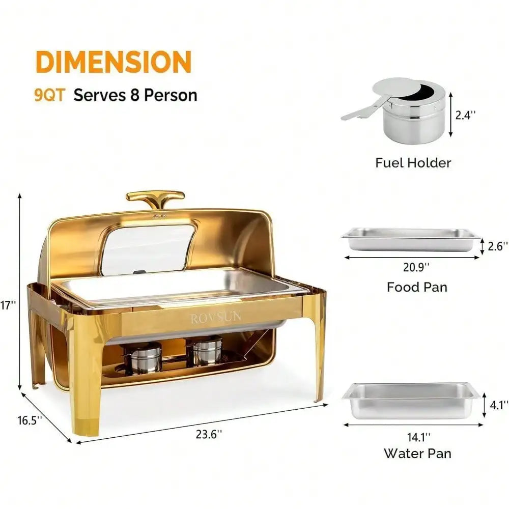 Gold Roll Top Chafing Dish