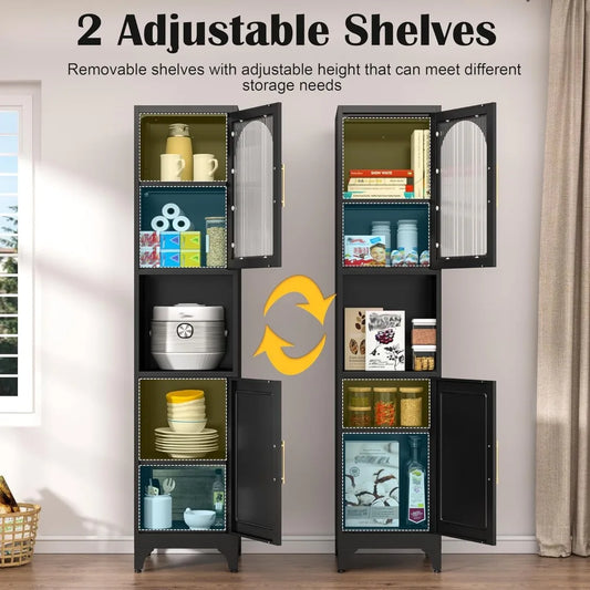 75" Tall Freestanding Metal Cabinets