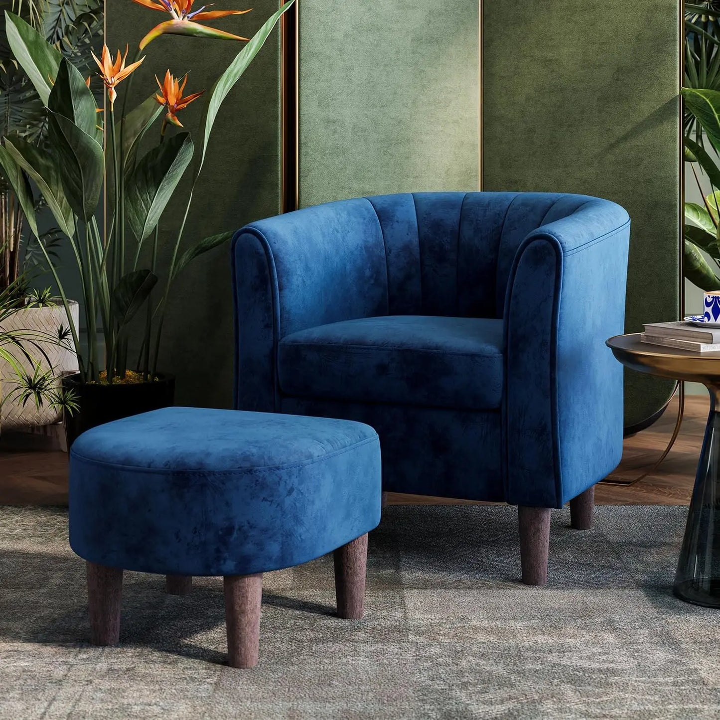 Comfy Accent Chair with Footrest
