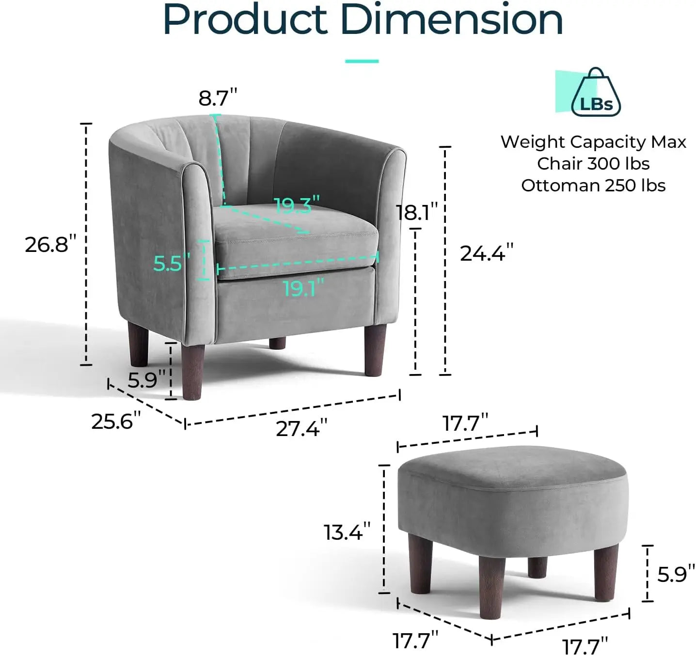 Comfy Accent Chair with Footrest