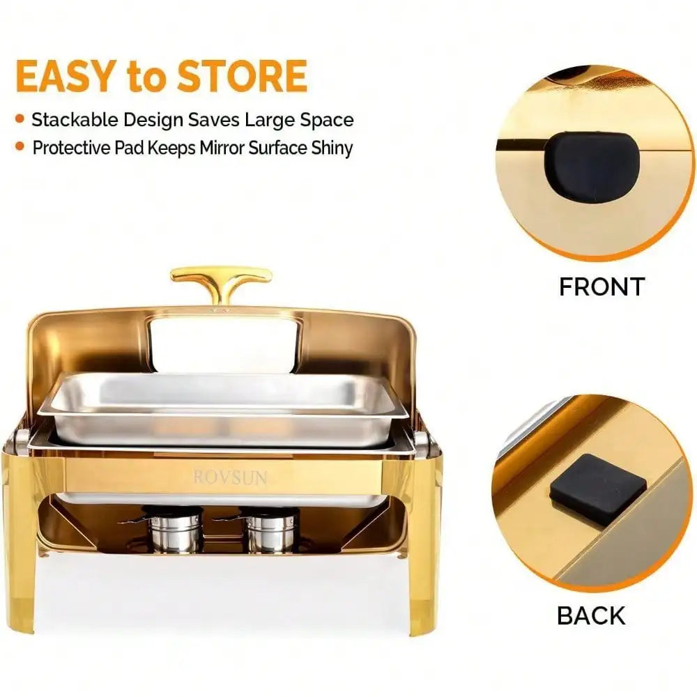 Gold Roll Top Chafing Dish