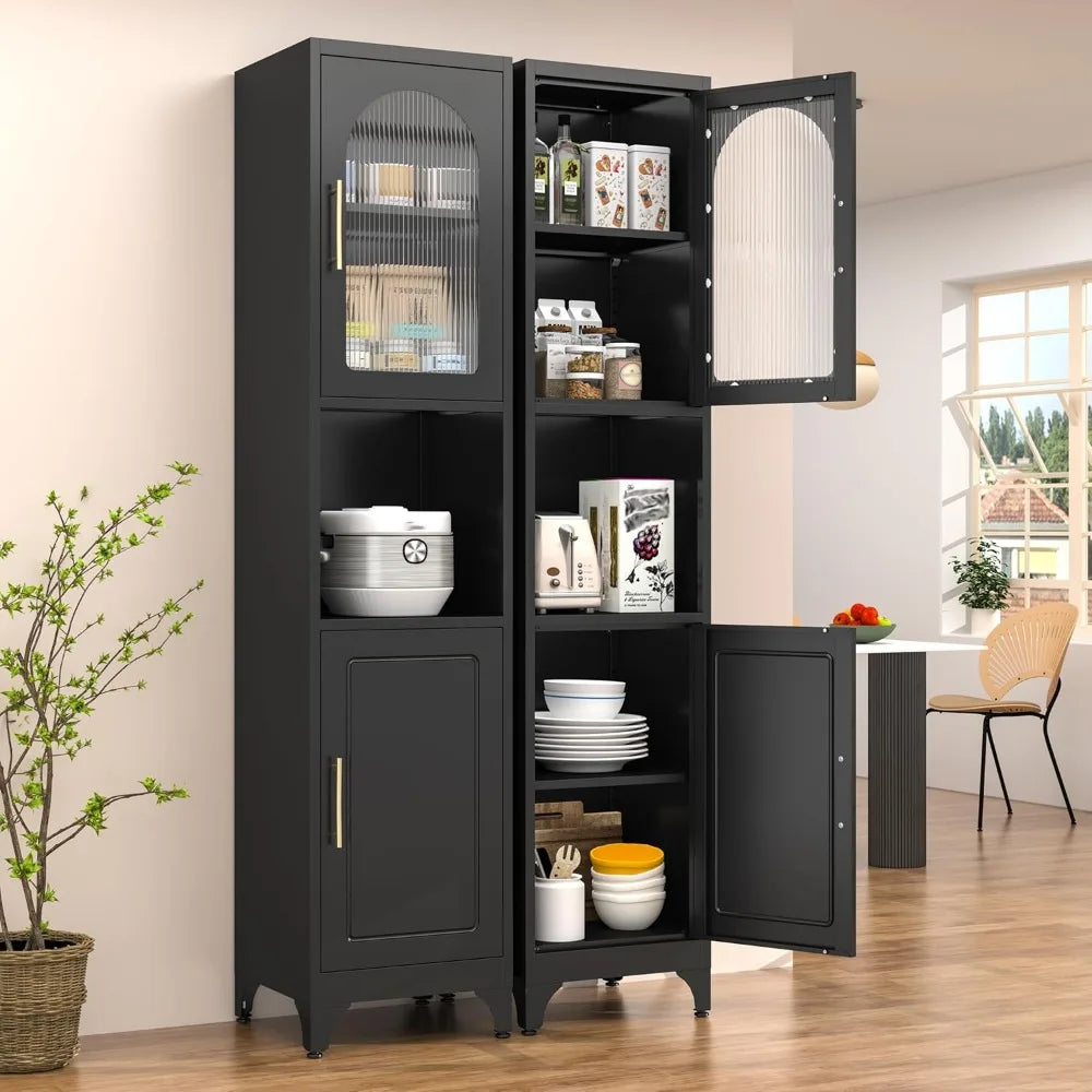 75" Tall Freestanding Metal Cabinets