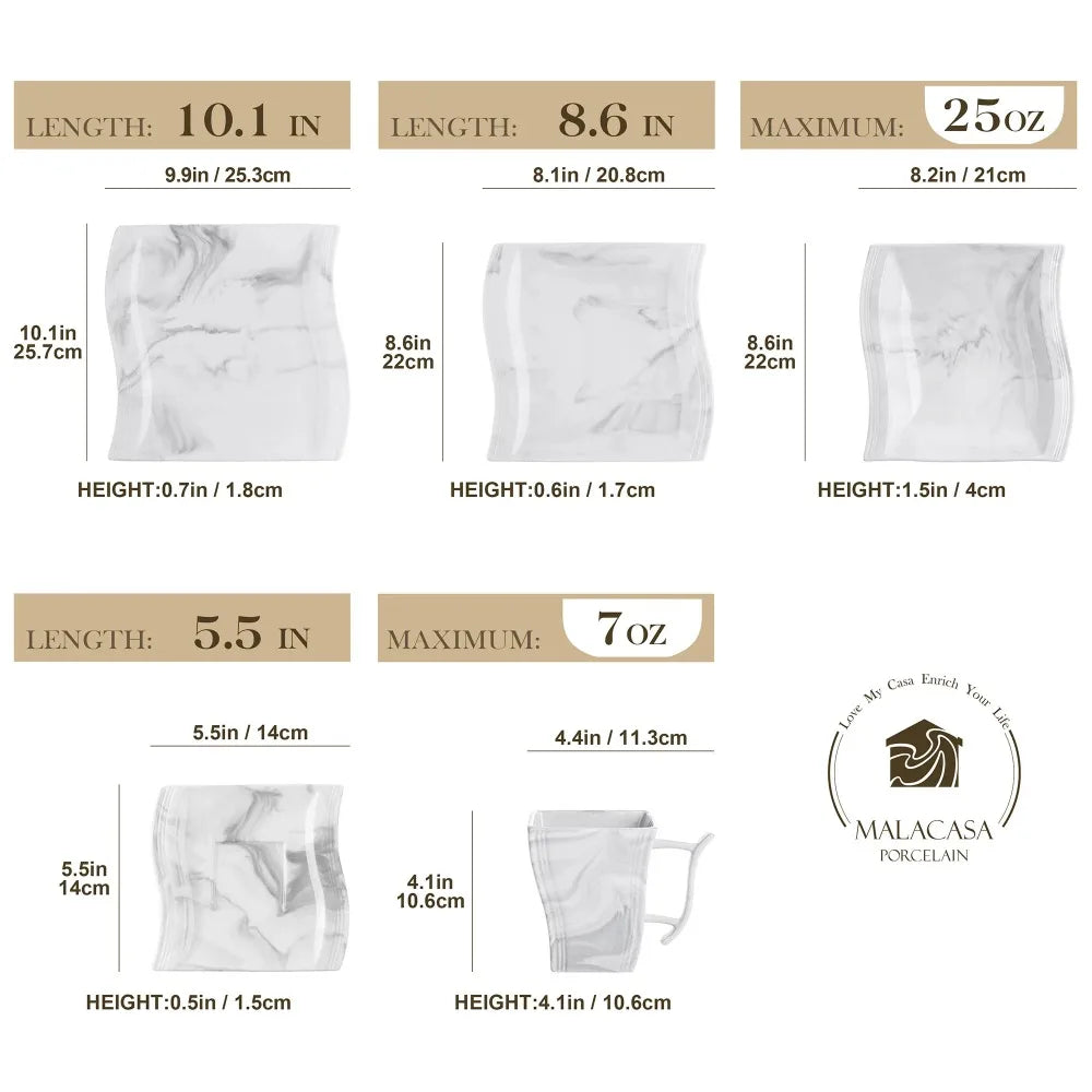 MALACASA FLORA Dinner Tableware