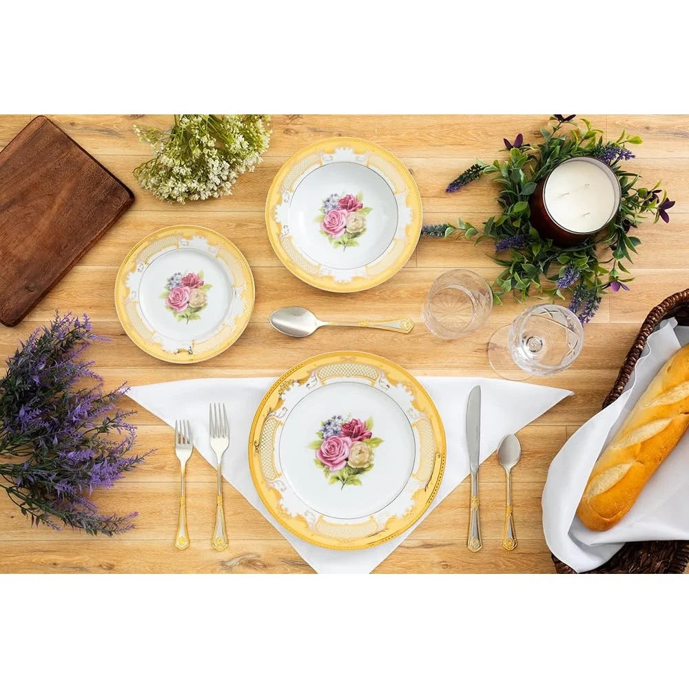 Elegant Porcelain 16 Piece Vintage Tableware