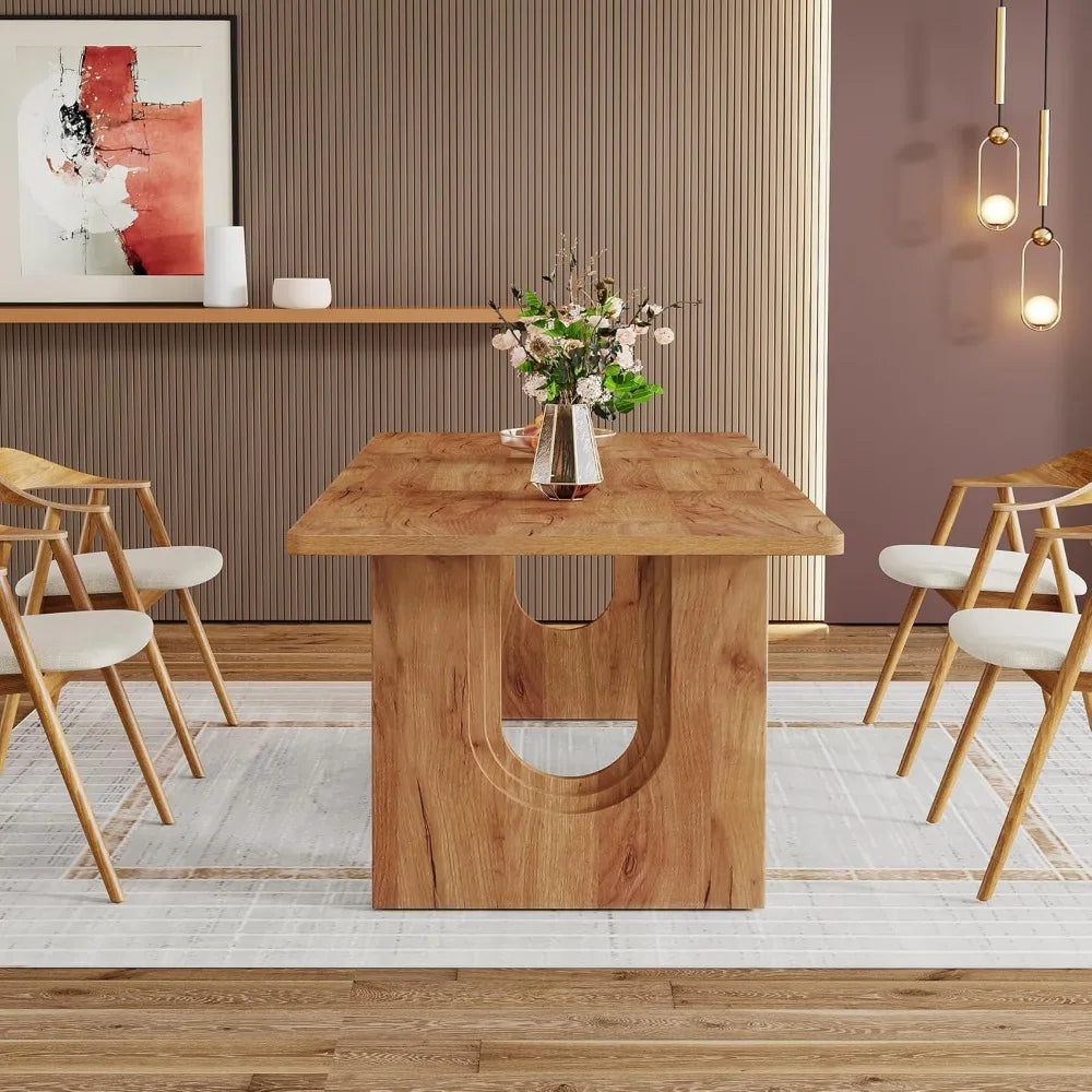 Modern Dining/ Wood Pedestal Base