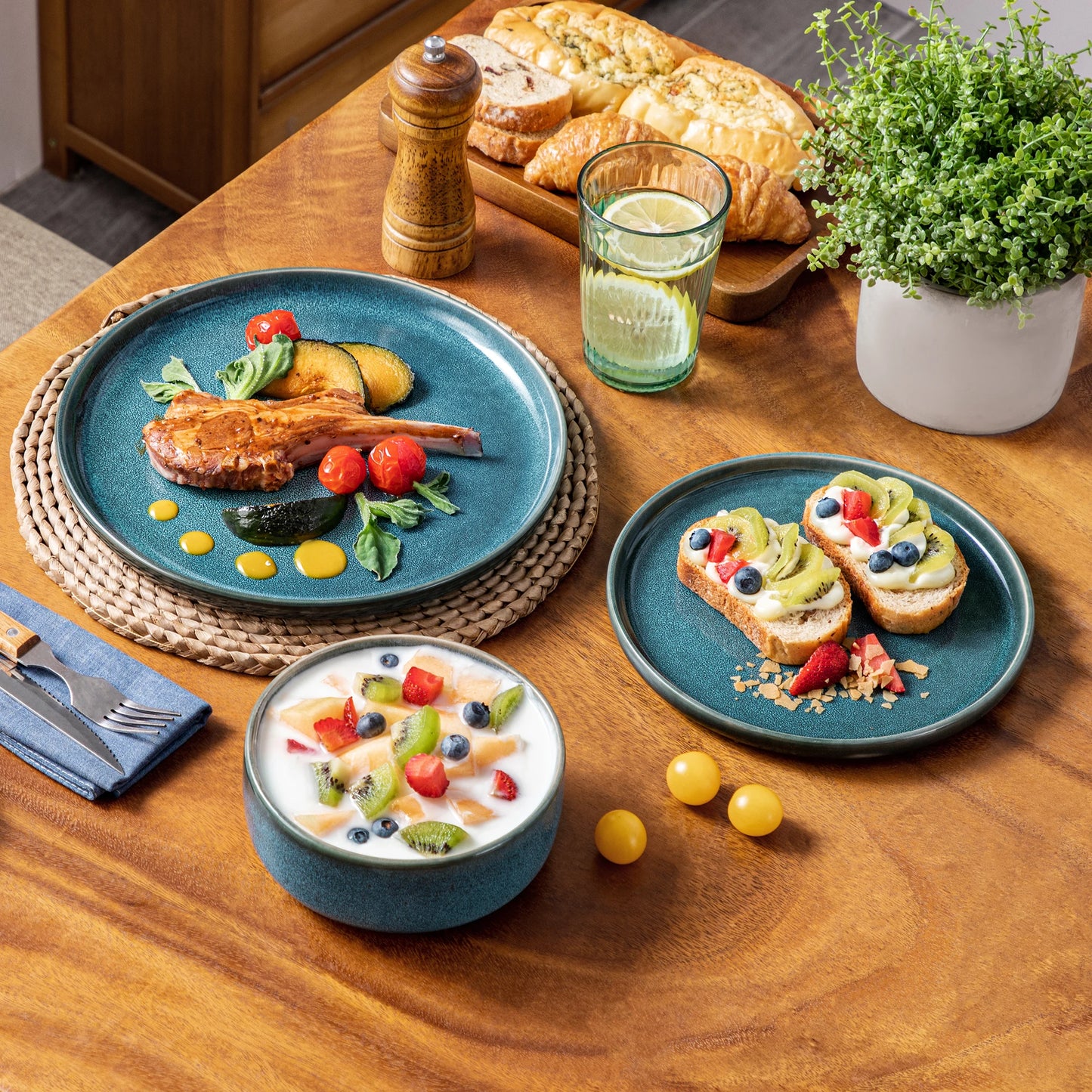 Blue Ceramic Tableware Set