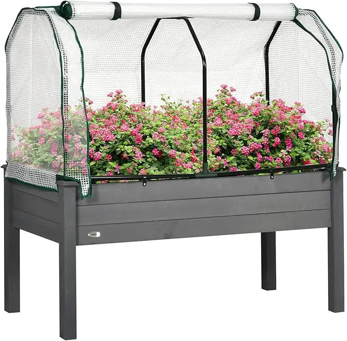 Garden Bed with PE Greenhouse Cover