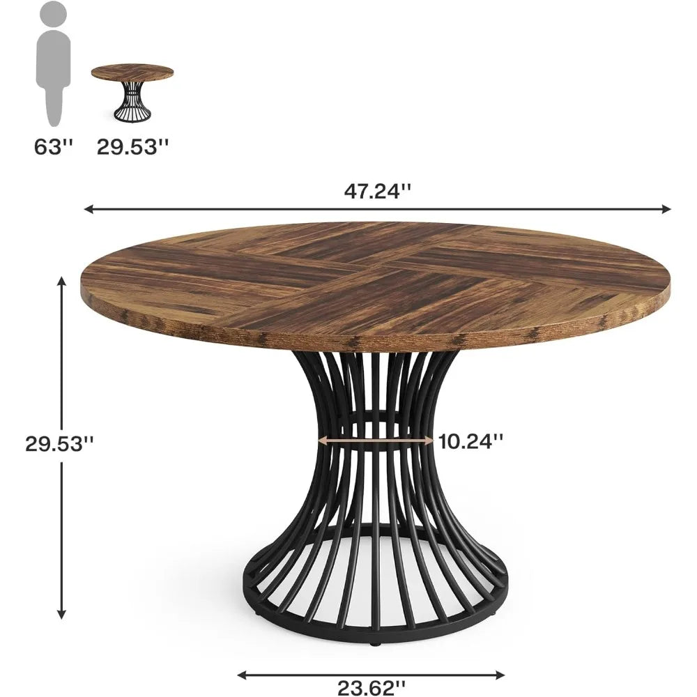 Round Dining Table Adds Ambiance  to a Room