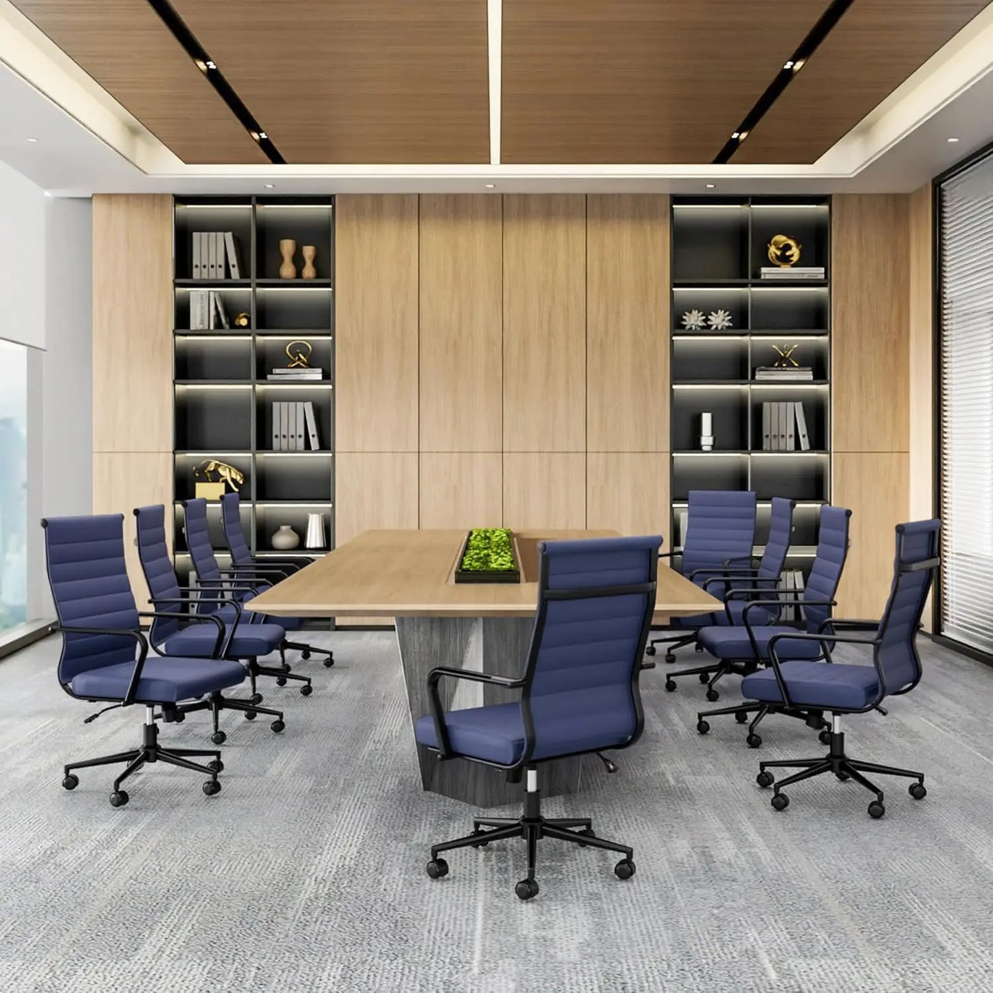 Blue Leather Chair for Home Office.