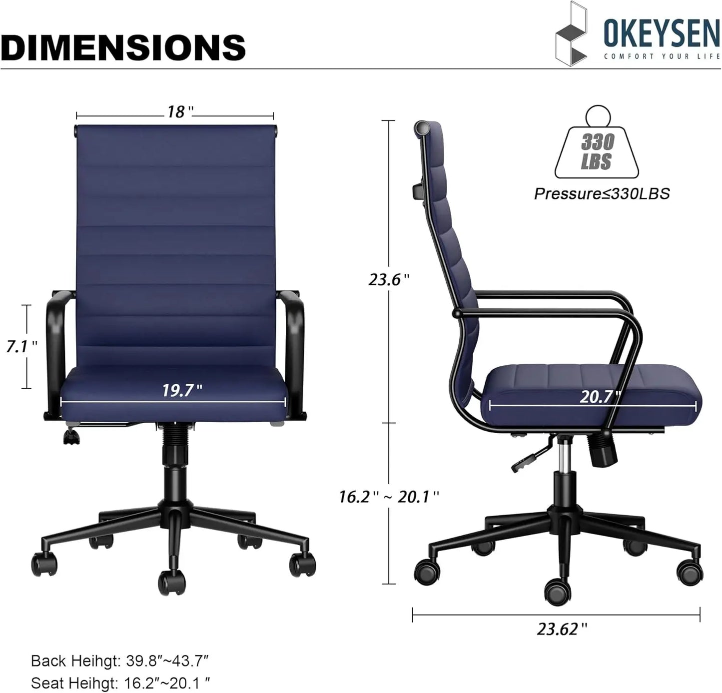 Blue Leather Chair for Home Office.