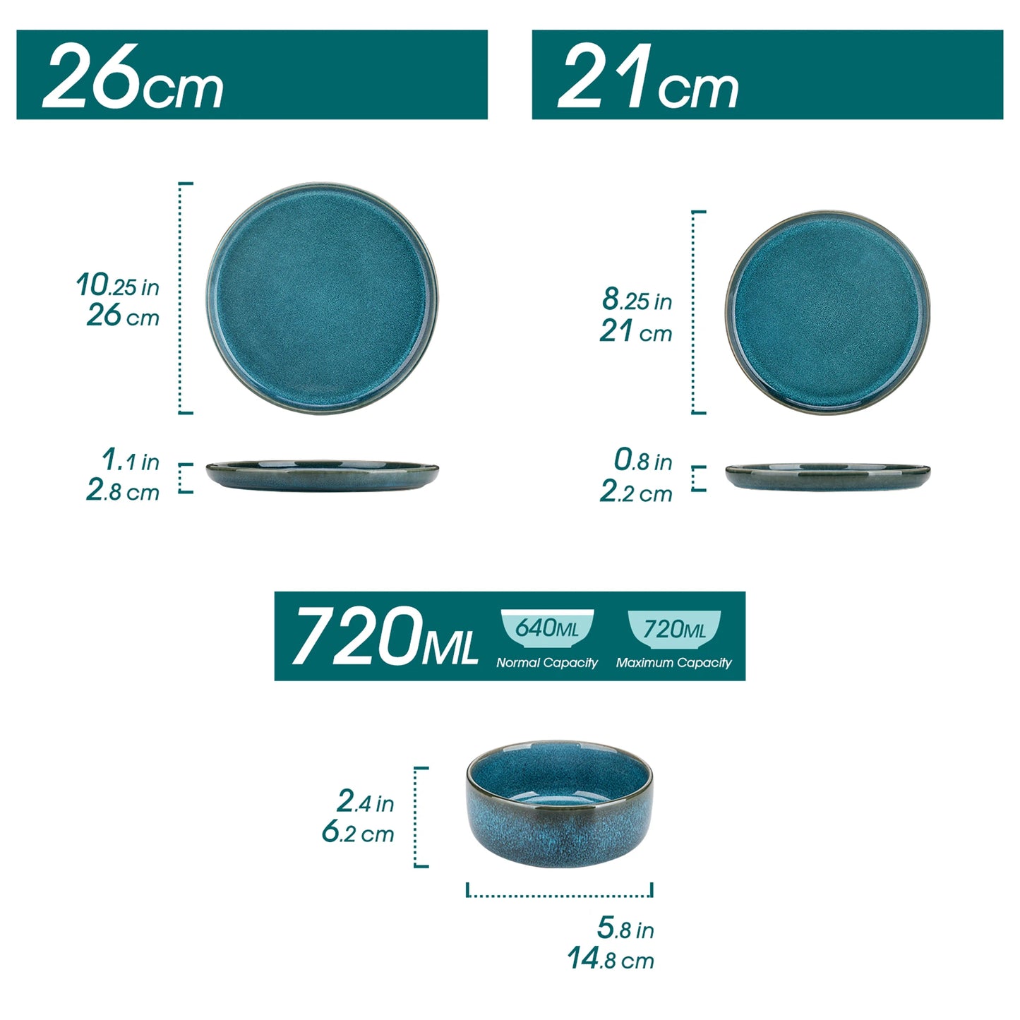 Blue Ceramic Tableware Set