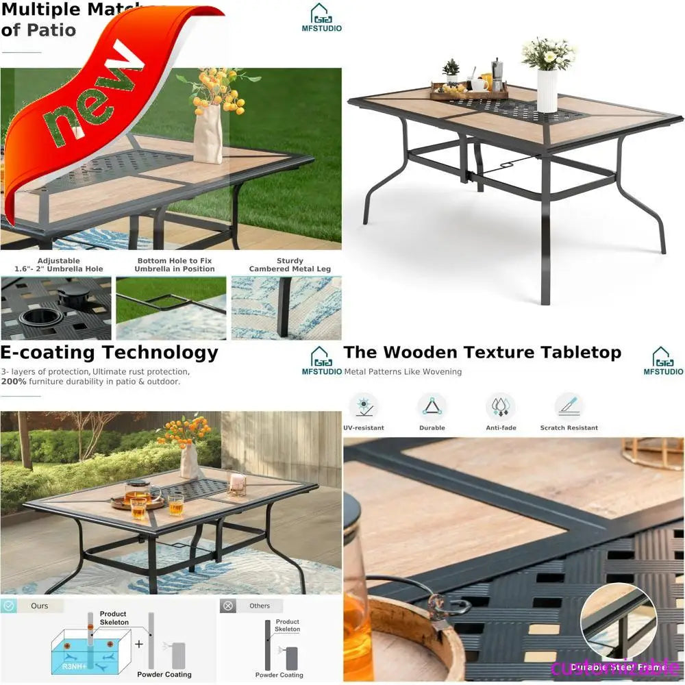 Patio Dining Table Set for 6