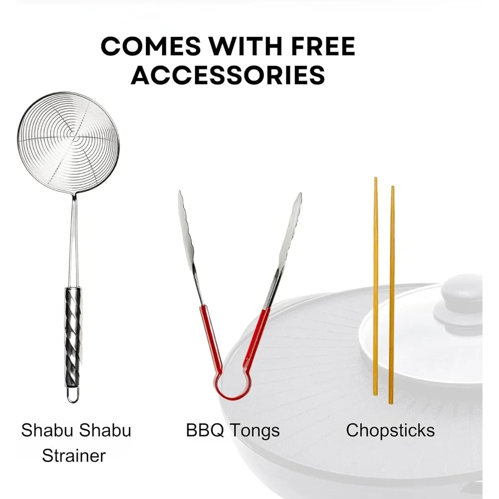 Portable Electric Hot Pot Grill Combo