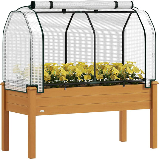 Garden Bed with PE Greenhouse Cover
