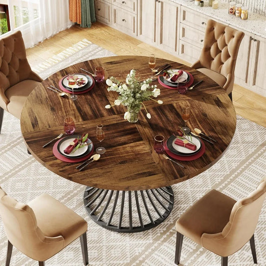 Round Dining Table Adds Ambiance  to a Room