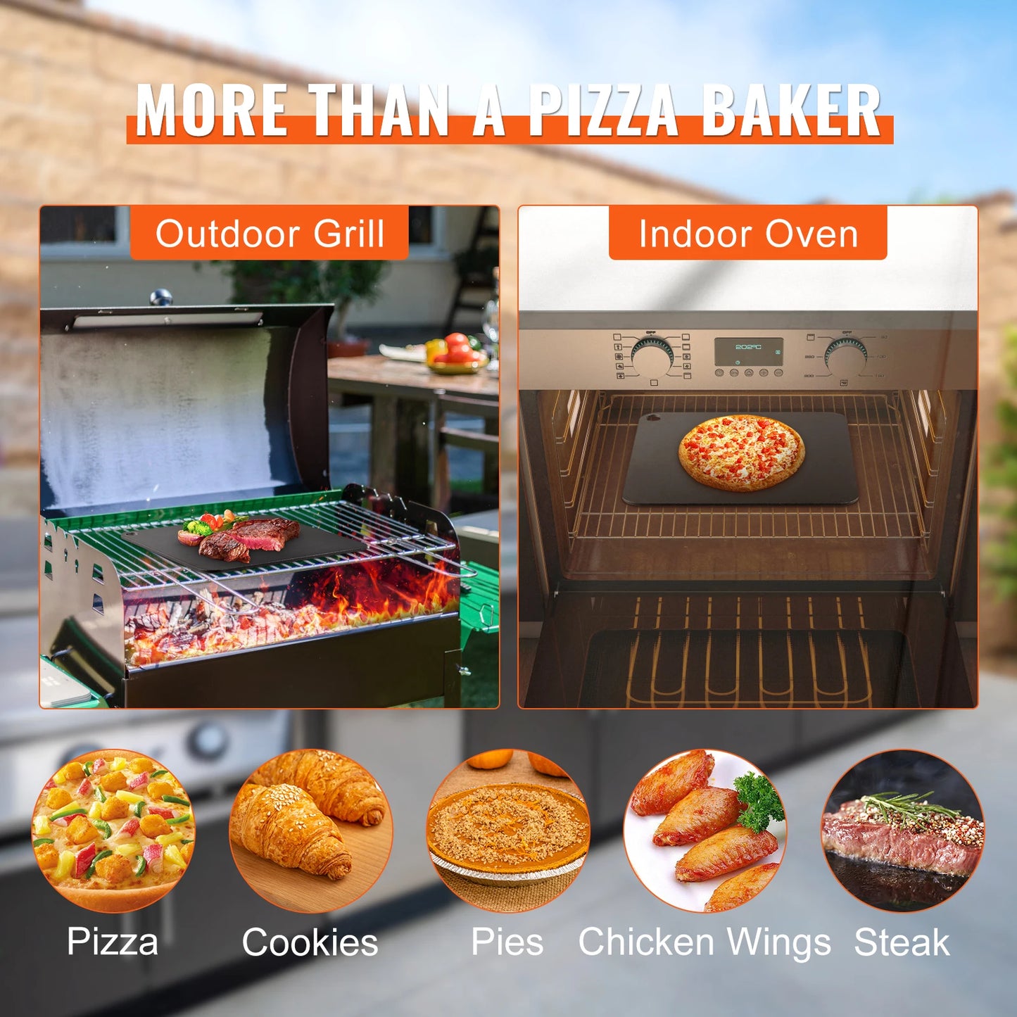 Multi-Size Pizza Steel Plate for Oven Pre-Seasoned