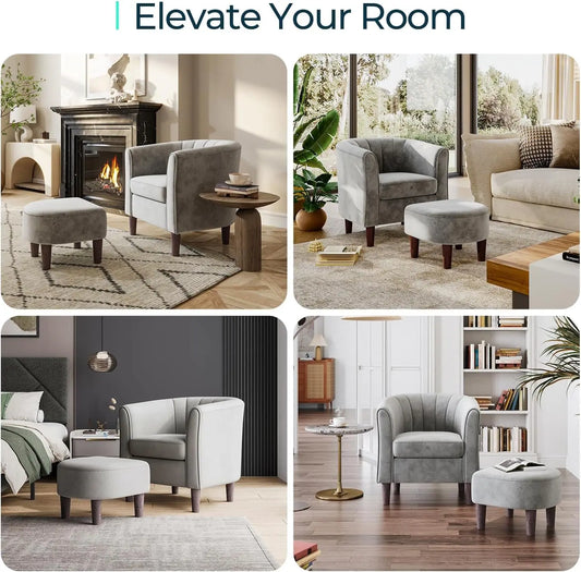 Comfy Accent Chair with Footrest