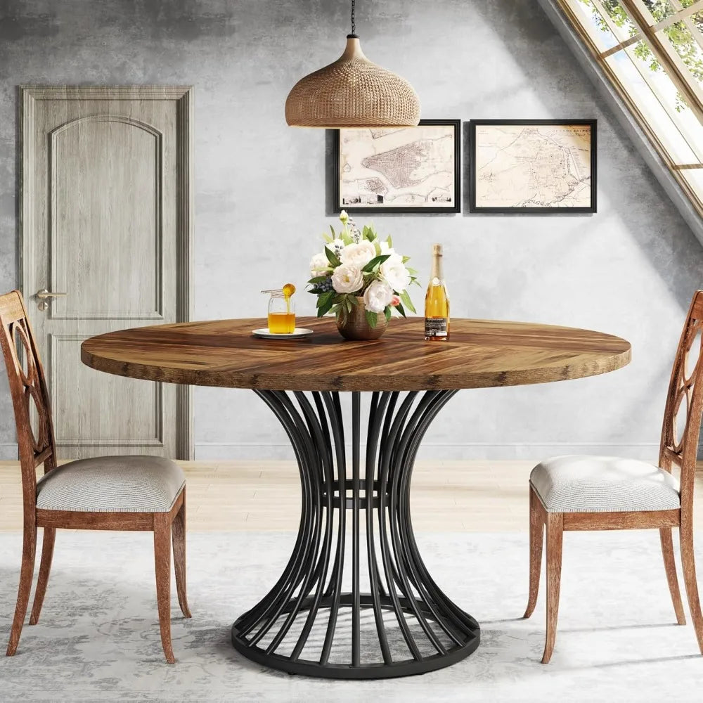 Round Dining Table Adds Ambiance  to a Room