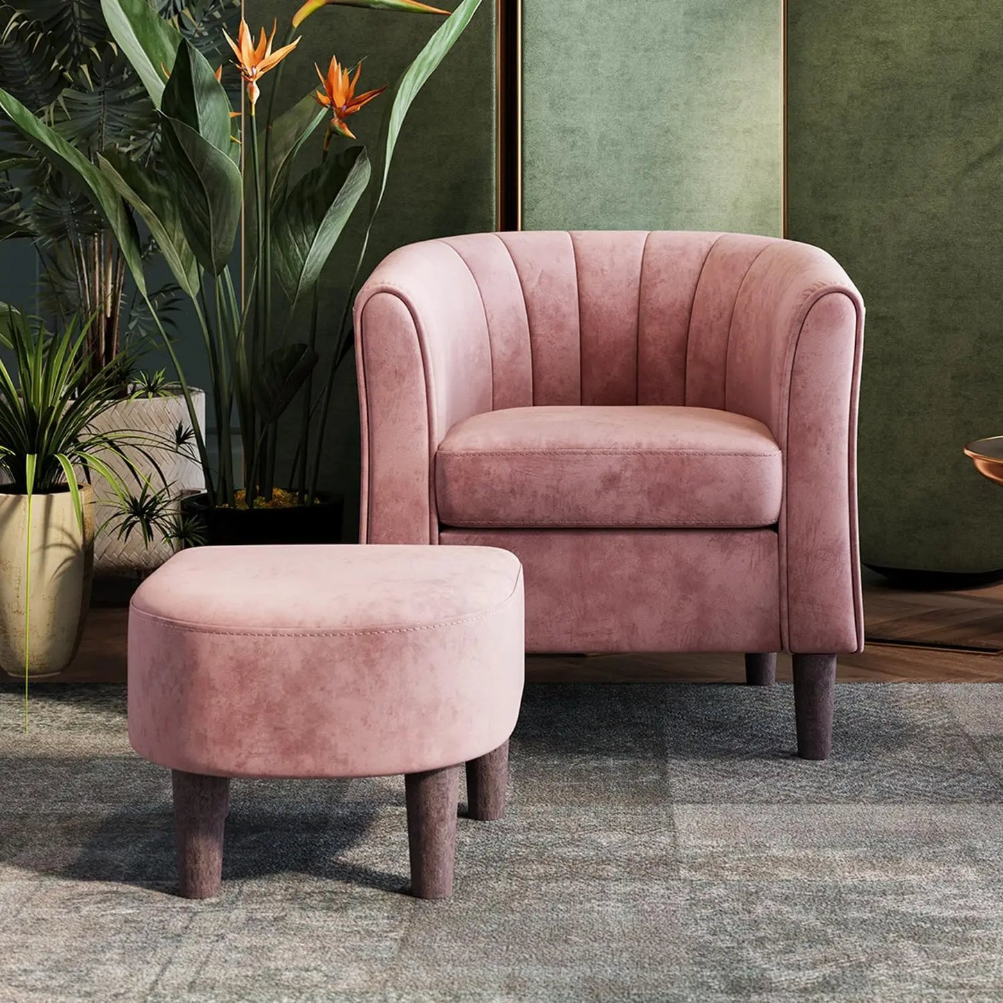 Comfy Accent Chair with Footrest