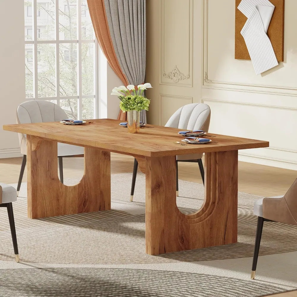 Modern Dining/ Wood Pedestal Base