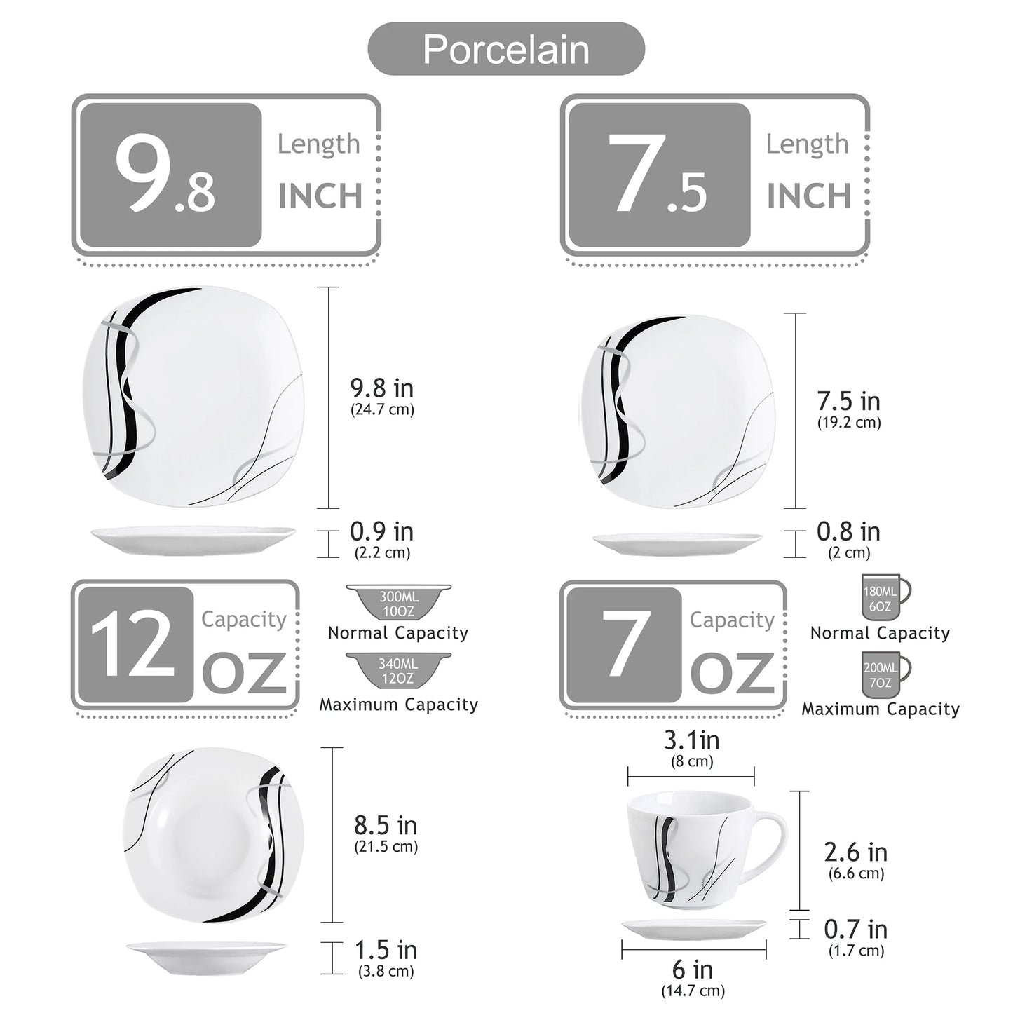Porcelain Ceramic Tableware Set