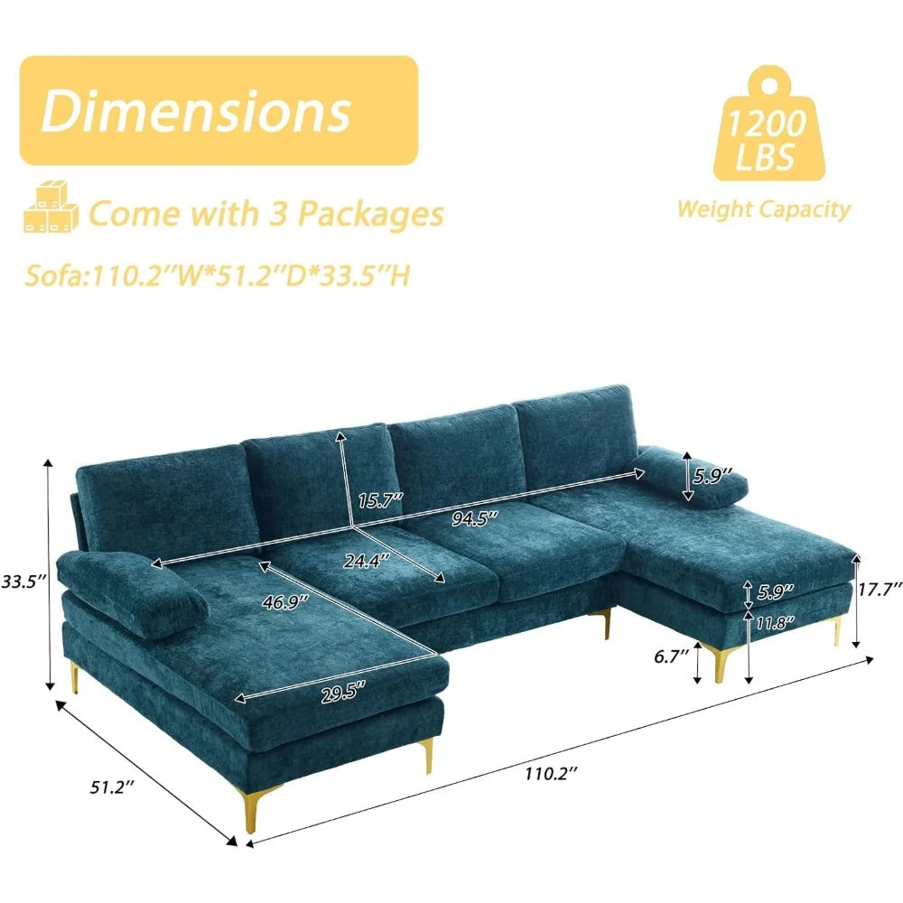 Convertible Sectional U-Shape Sofa